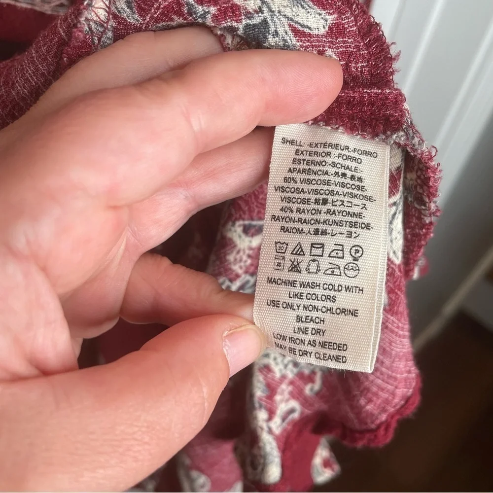 Free People Smooth Talker Tunic in Burgundy/Red S